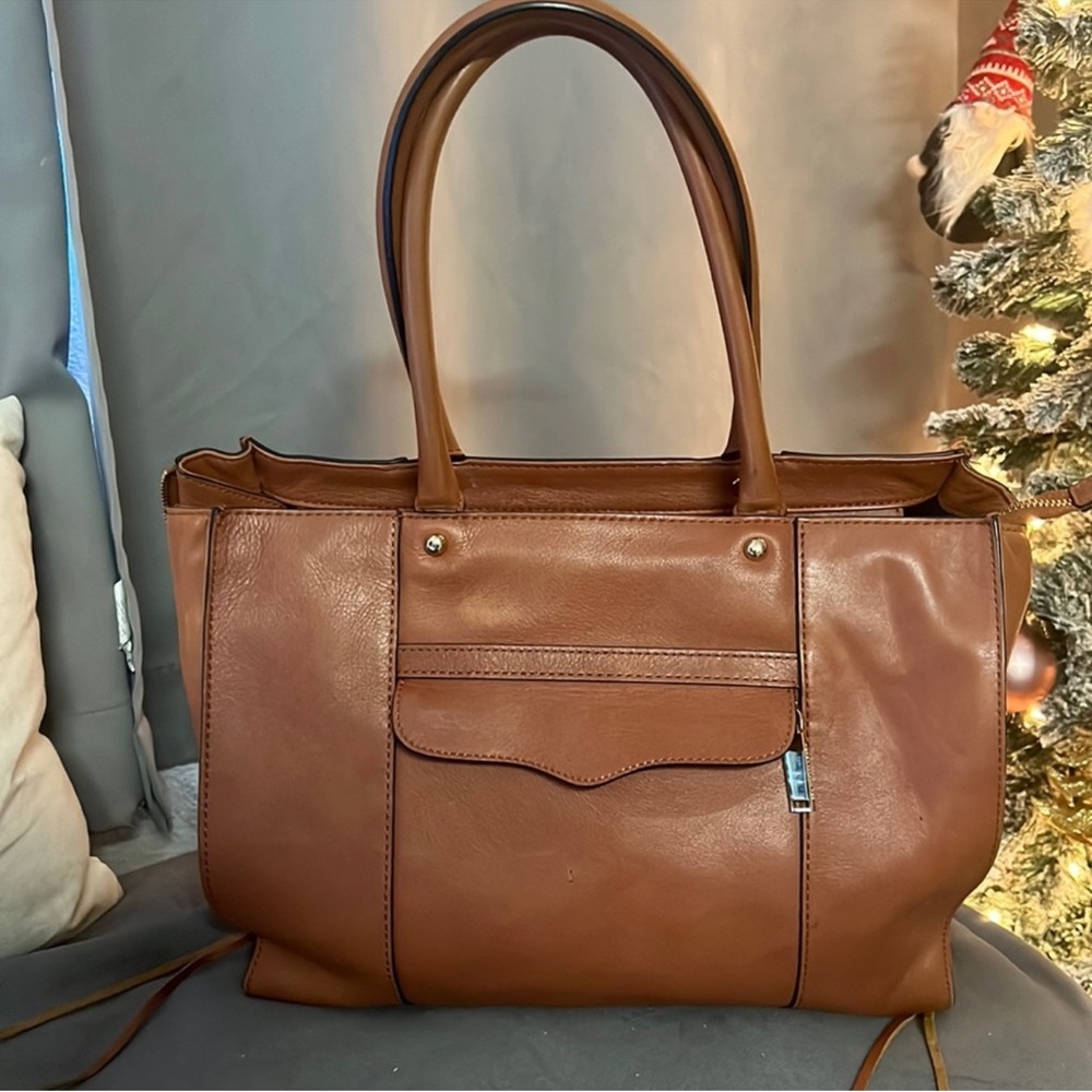 Rebecca Minkoff Elegant Brown Leather Tote Bag